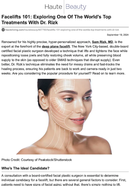 Facelifts 101: Exploring One Of The World’s Top Treatments With Dr. Rizk