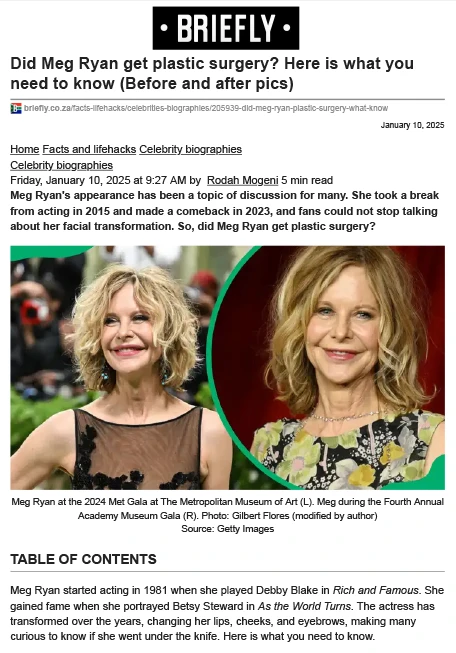 Did Meg Ryan get plastic surgery? Here is what you need to know (Before and after pics)