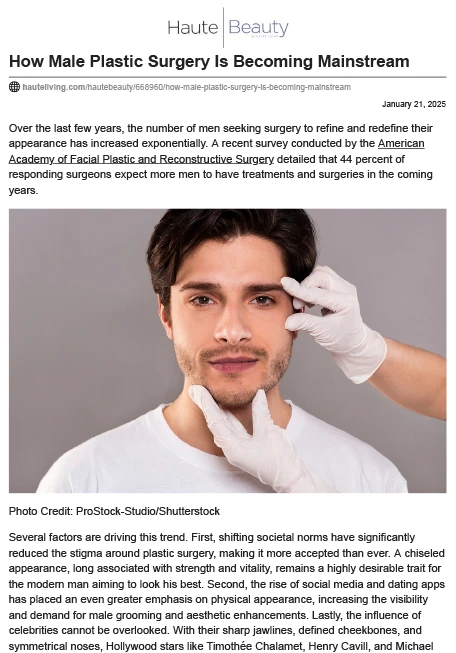 How Male Plastic Surgery Is Becoming Mainstream