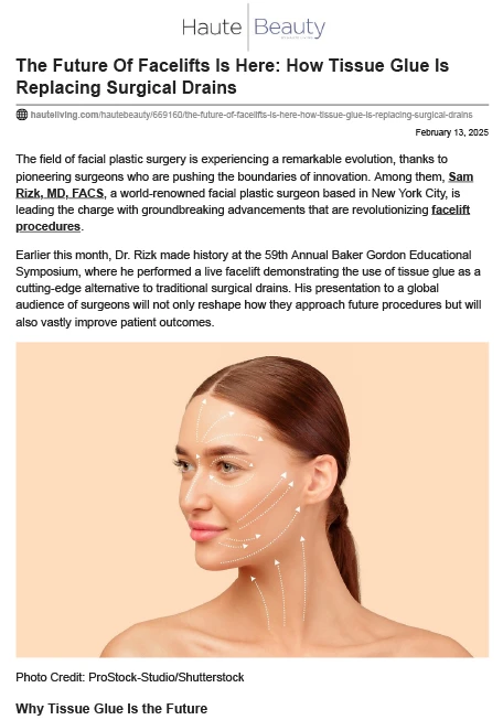 The Future Of Facelifts Is Here: How Tissue Glue Is Replacing Surgical Drains