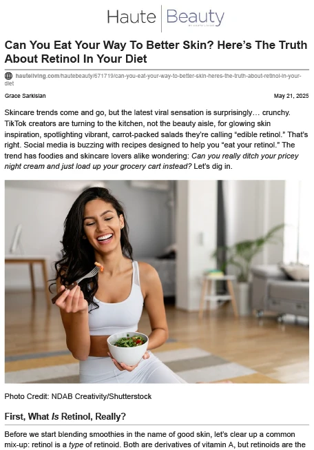 Can You Eat Your Way To Better Skin? Here’s The Truth About Retinol In Your Diet