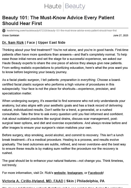 Beauty 101: The Must-Know Advice Every Patient Should Hear First